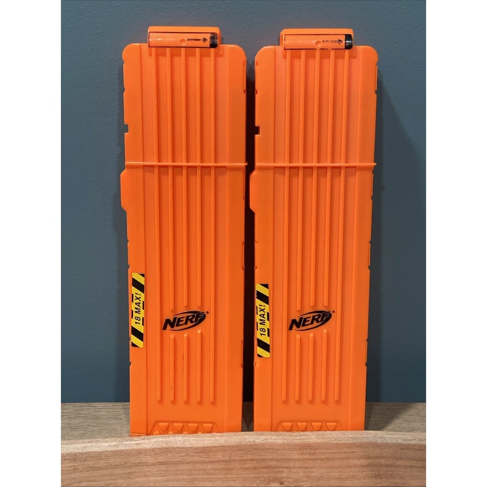 Lot 2 Nerf 18 Round Magazines Elite N-Strike Clip Bundle Used